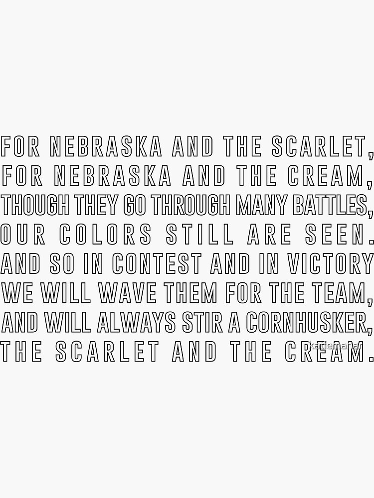 "The Cornhusker Black" Sticker for Sale by katiemahar Redbubble