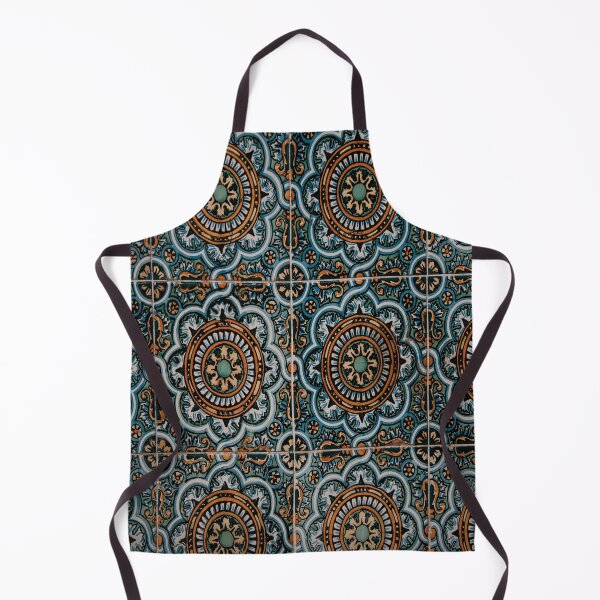 Item preview, Blue and Orange Floral Mandala Spanish Tile Pattern designed and sold by JLPhotographer.