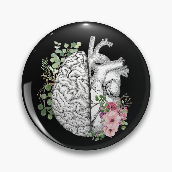 Item preview, Right balance between brain and heart, pink roses and leaves, watercolor designed and sold by Collagedream.
