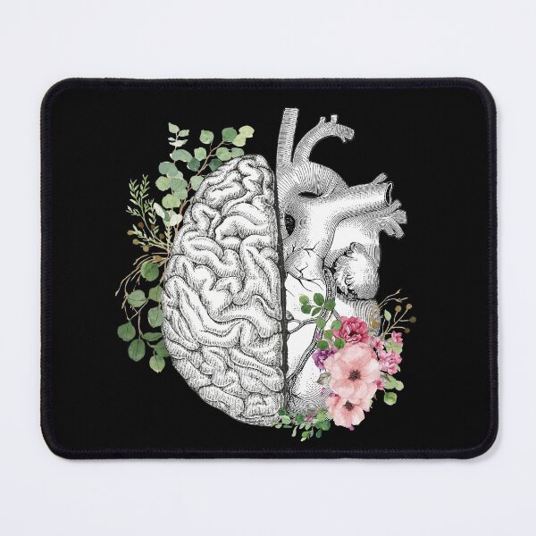 Item preview, Right balance between brain and heart, pink roses and leaves, watercolor designed and sold by Collagedream.