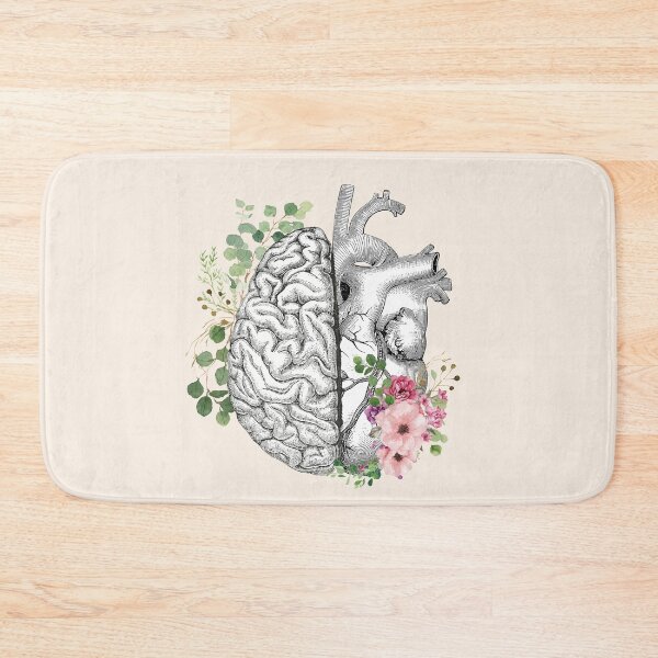 Item preview, Right balance between brain and heart, pink roses and leaves, watercolor designed and sold by Collagedream.