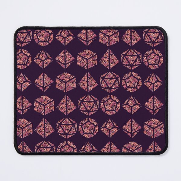 Item preview, Purple Sunset Gradient Rose Vintage Pattern Silhouette Polyhedral Dice - Dungeons and Dragons Design designed and sold by GenAumonier.