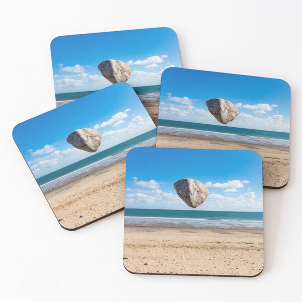 Item preview, In the air - levitating rock defying gravity at the beach designed and sold by Katharine Harper.