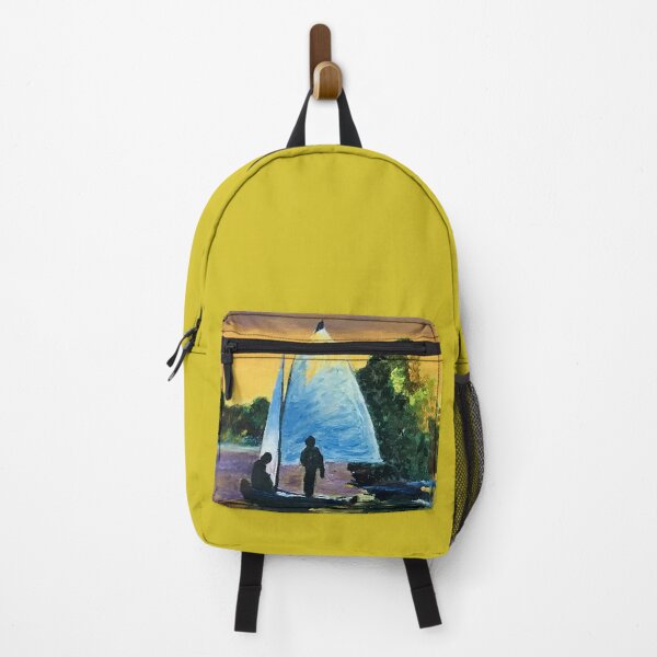 Item preview, Oil painting of a boat riding on a calm sea designed and sold by Abha-Hues.