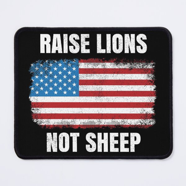 Item preview, Raise Lions Not Sheep Distressed Patriotic American Flag designed and sold by TexasMerch.