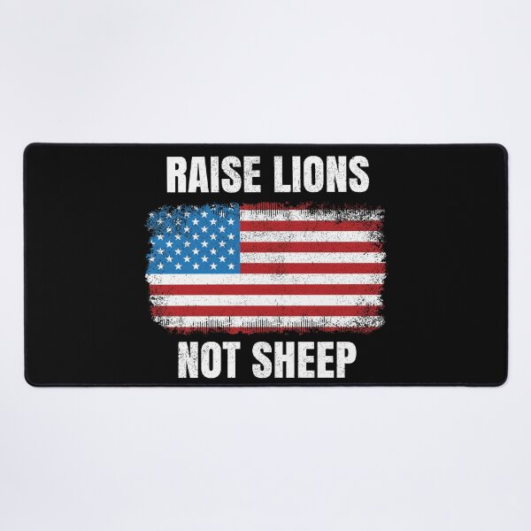 Item preview, Raise Lions Not Sheep Distressed Patriotic American Flag designed and sold by TexasMerch.