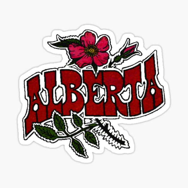 "Alberta Wild Rose Vintage Travel Decal" Sticker by hilda74 | Redbubble