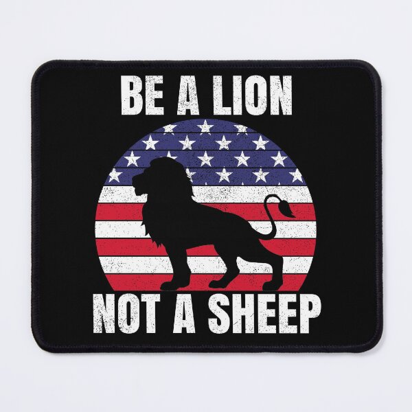 Item preview, Lions Not Sheep Retro Patriotic American Flag designed and sold by TexasMerch.