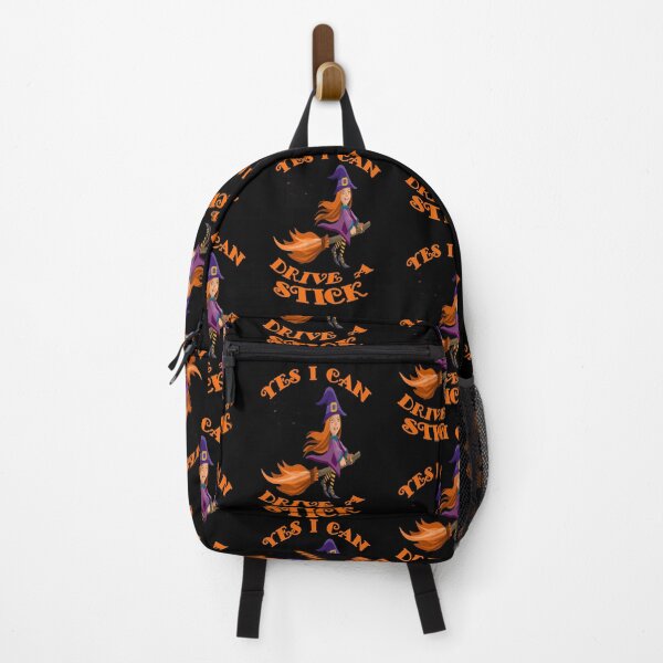Item preview, Yes I Can Drive a Stick Red Hair Witch on Broomstick Bats Witch Hats designed and sold by KeysTreasures.
