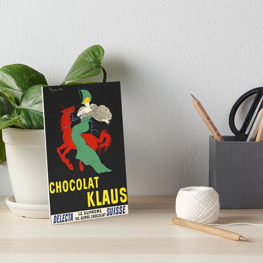 Vintage Swiss Chocolate Poster Chocolat Klaus 1903 Print By Leonetto Cappiello Art Board 