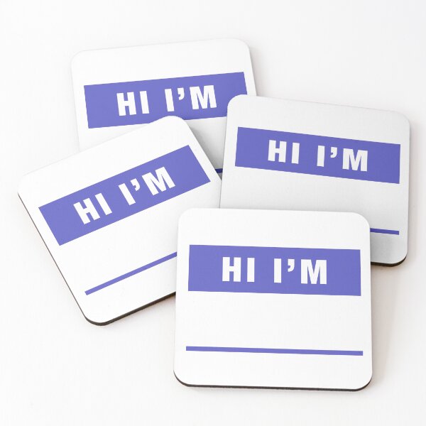 Item preview, "HI I'M" Basic Blank Name Tag Blue designed and sold by 622Strands.