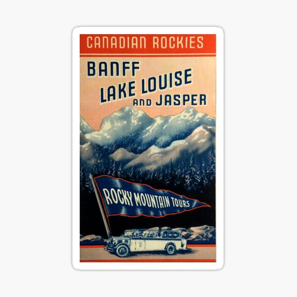 Vista previa del artículo con la obra «Banff Jasper Lake Louise Vintage calcomanía de viaje», diseñado y vendido por hilda74.