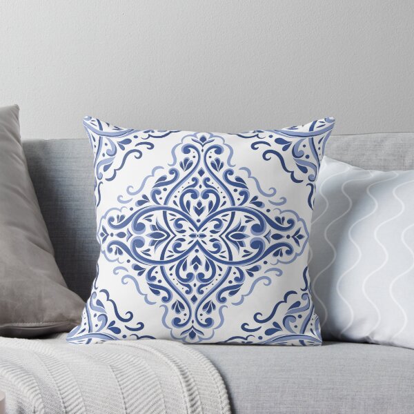 Item preview, Damask pattern with blue filigree. Design 21021. designed and sold by Annartlab.