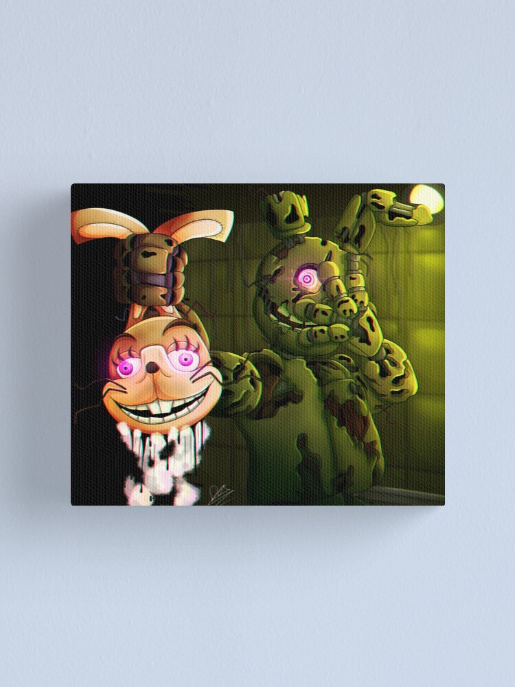 Springtrap sat in chair (white outline) Poster for Sale by DragonessAnim