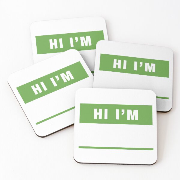 Item preview, "HI I'M" Basic Blank Name Tag Green designed and sold by 622Strands.