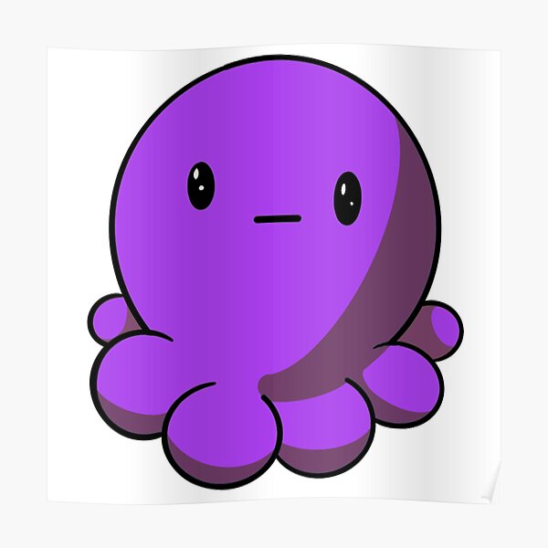 Cute Purple Octopus Poster For Sale By Arinbarry Redbubble 8301