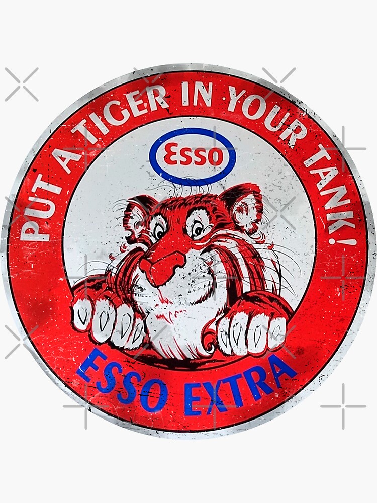 "Esso Tiger vintage sign" Sticker for Sale by Ploxd Redbubble