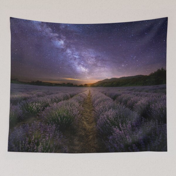 Item preview, Lavender field at night  designed and sold by mitzobs.
