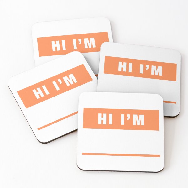 Item preview, "HI I'M" Basic Blank Name Tag Orange designed and sold by 622Strands.