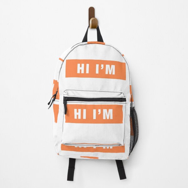 Item preview, "HI I'M" Basic Blank Name Tag Orange designed and sold by 622Strands.