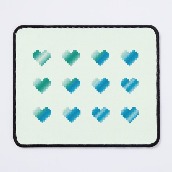 Item preview, 16 blue green pixel hearts designed and sold by greatnorris.