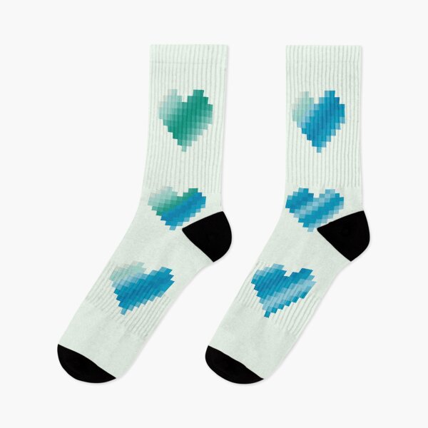 Item preview, 16 blue green pixel hearts designed and sold by greatnorris.