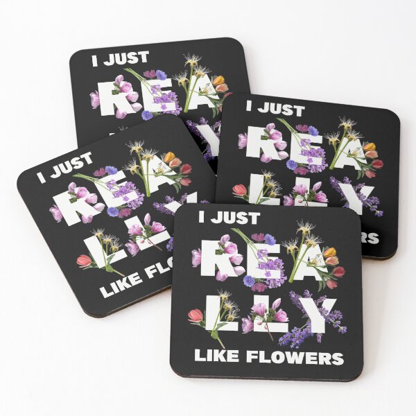 Item preview, I just really like flowers - In Full Bloom - Floral Typography designed and sold by DandelionSeeds.