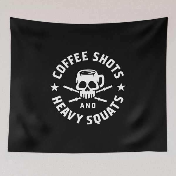 Aperçu de l'œuvre T-shirt classique avec shots de café et squats lourds créée et vendue par IrvingKihnMD.