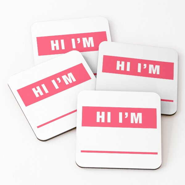 Item preview, "HI I'M" Basic Blank Name Tag Red designed and sold by 622Strands.