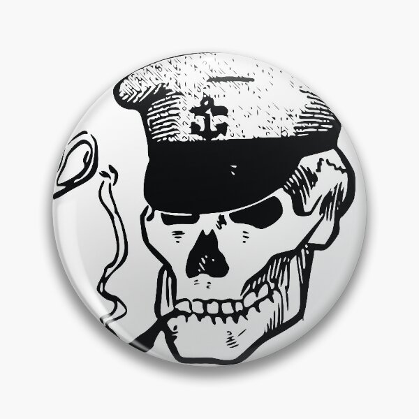 Item preview, Vintage Skull with Captain Hat and Pipe designed and sold by Kathleen Douglas.