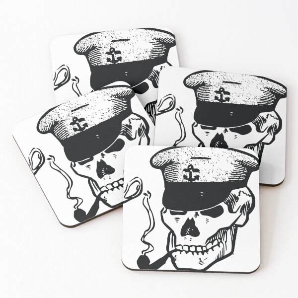 Item preview, Vintage Skull with Captain Hat and Pipe designed and sold by Kathleen Douglas.