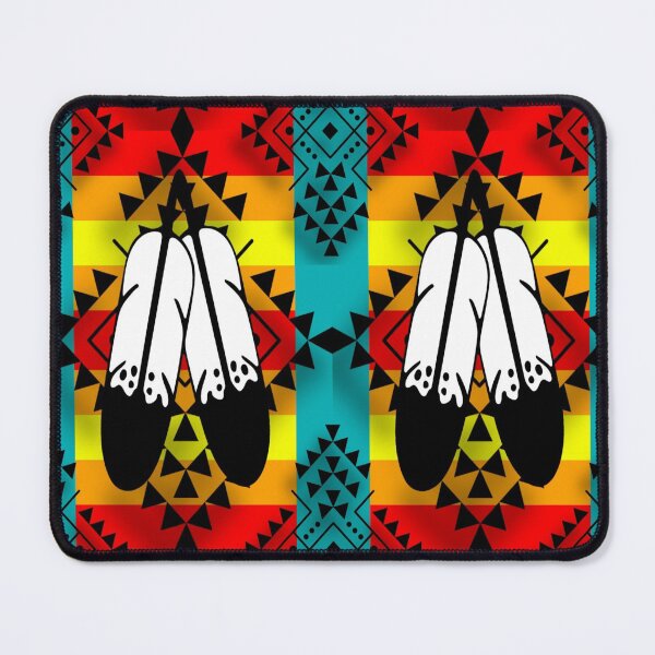 Item preview, Turquoise Double Feather Native Print designed and sold by JMWCD.