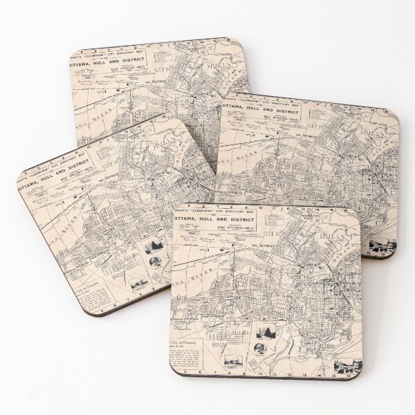 Item preview, 1946 Vintage Map of Ottawa, Hull and Gatineau designed and sold by Gin  Neko.