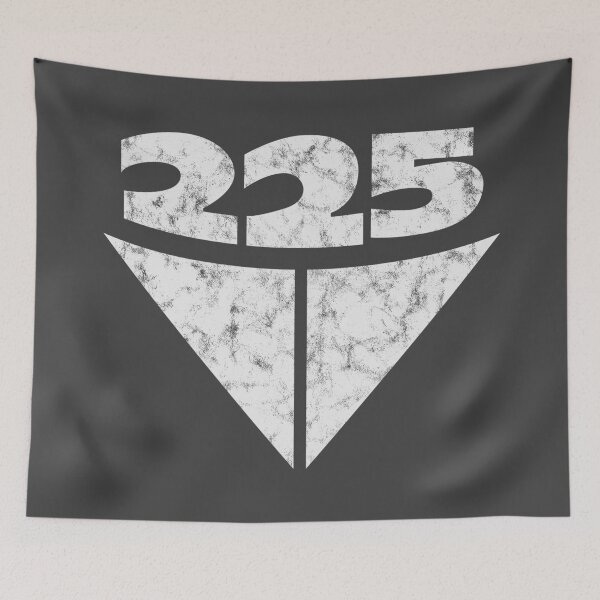 Item preview, 225 Aussie Valiant Badge (White on Asphalt - Worn) designed and sold by Justin Ellis.