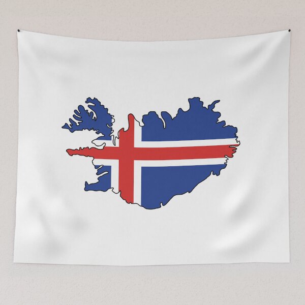 Item preview, Iceland Outline with Flag designed and sold by LilacWaves.