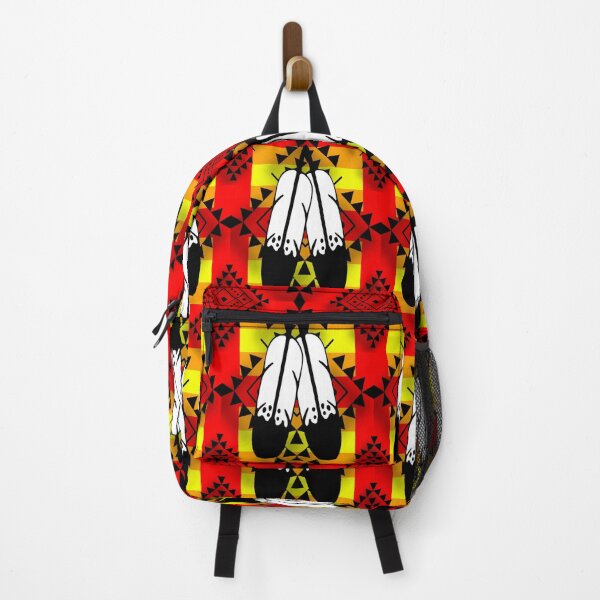 Item preview, Red Double Feather Native Print designed and sold by JMWCD.