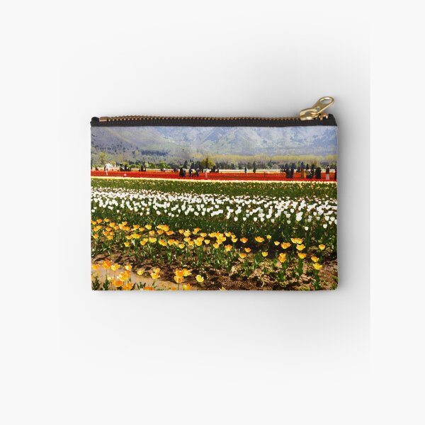 Item preview, Oil Painting - Rows of tulips along with visitors designed and sold by ashishagarwal74.