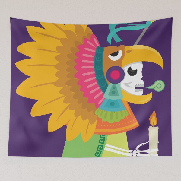 Item preview, Aztec Warrior Skull / Mexican prehispanic Skull / Cool colorful skull by Akbaly designed and sold by Akbaly.