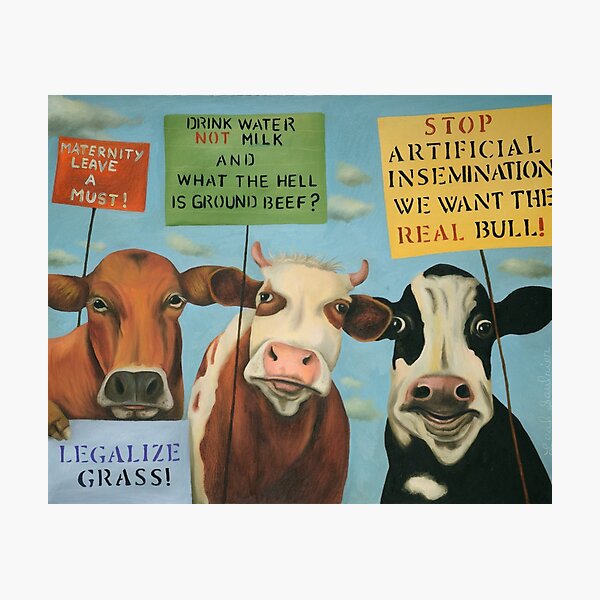 Item preview, Cows On Strike designed and sold by LeahSaulnier.