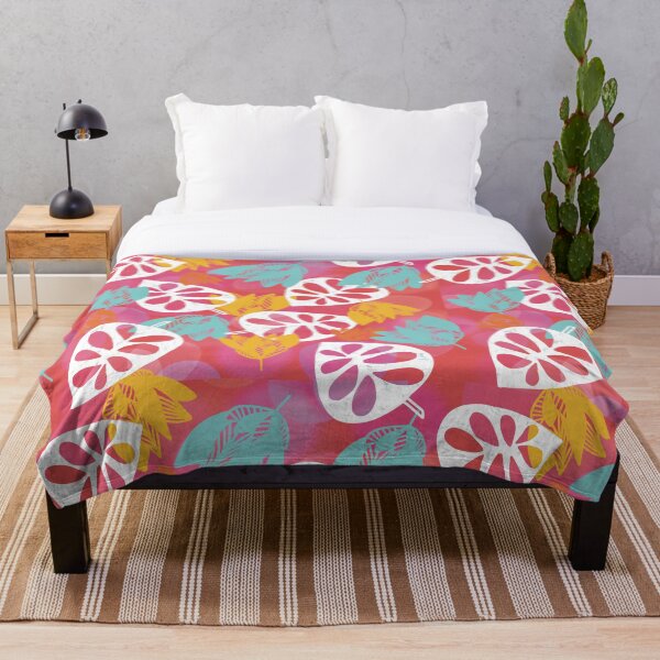 Item preview, coral tropical floral pretty pattern  designed and sold by mwangadesign.