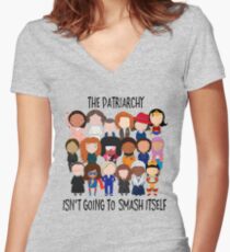 Patriarchy, SMASH Women's Fitted V-Neck T-Shirt