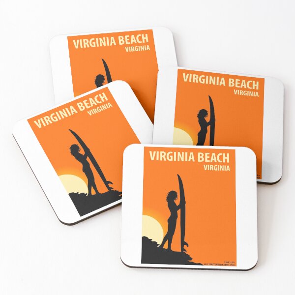 Item preview, Virginia Beach Virginia Vintage Retro Surf USA Travel Vacation Summer Sunset Beach designed and sold by tmartinezta.