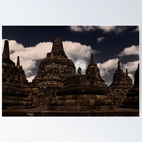 Item preview, Borobudur Moonrise. designed and sold by bulljup.
