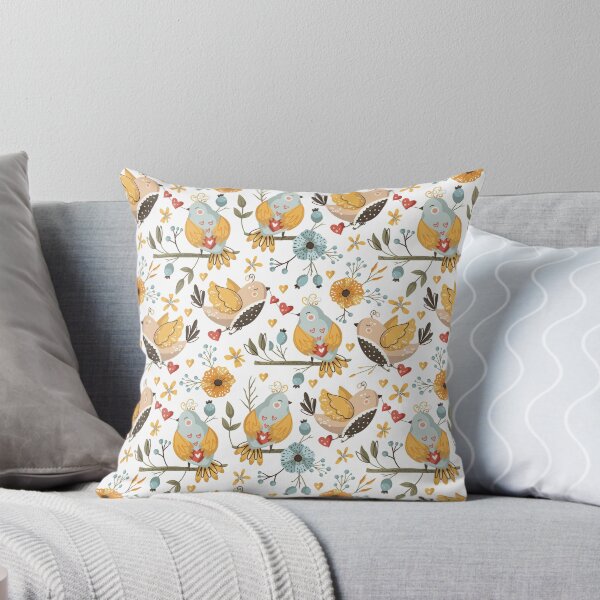 Item preview, autumn birds and leaves pattern designed and sold by TwelveTonnes.