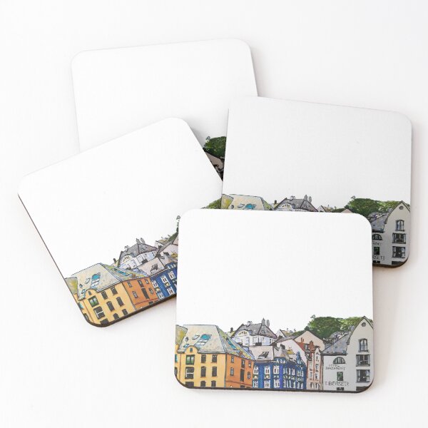 Item preview, Norwegian Buildings in Alesund designed and sold by LornaBowdenART.