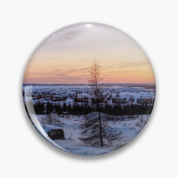 Item preview, Beautiful sunset over a village in Nunavik by the water designed and sold by celinebisson.