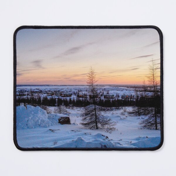 Item preview, Beautiful sunset over a village in Nunavik by the water designed and sold by celinebisson.