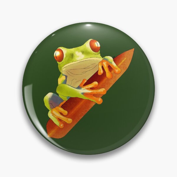 Item preview, Frog Red-Eyed Tree Frog on Leaf designed and sold by mntdoodles.