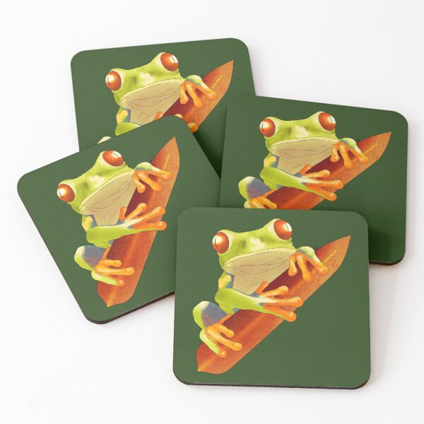 Item preview, Frog Red-Eyed Tree Frog on Leaf designed and sold by mntdoodles.