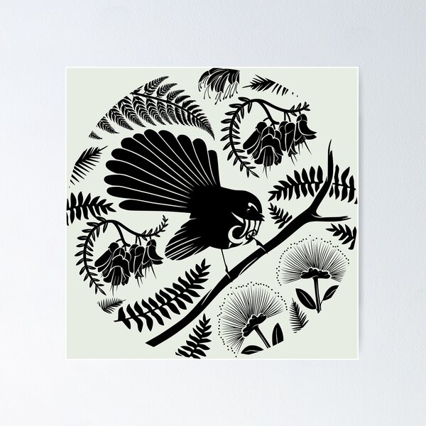 Item preview, New Zealand Native Fantail  designed and sold by Kiwidom.